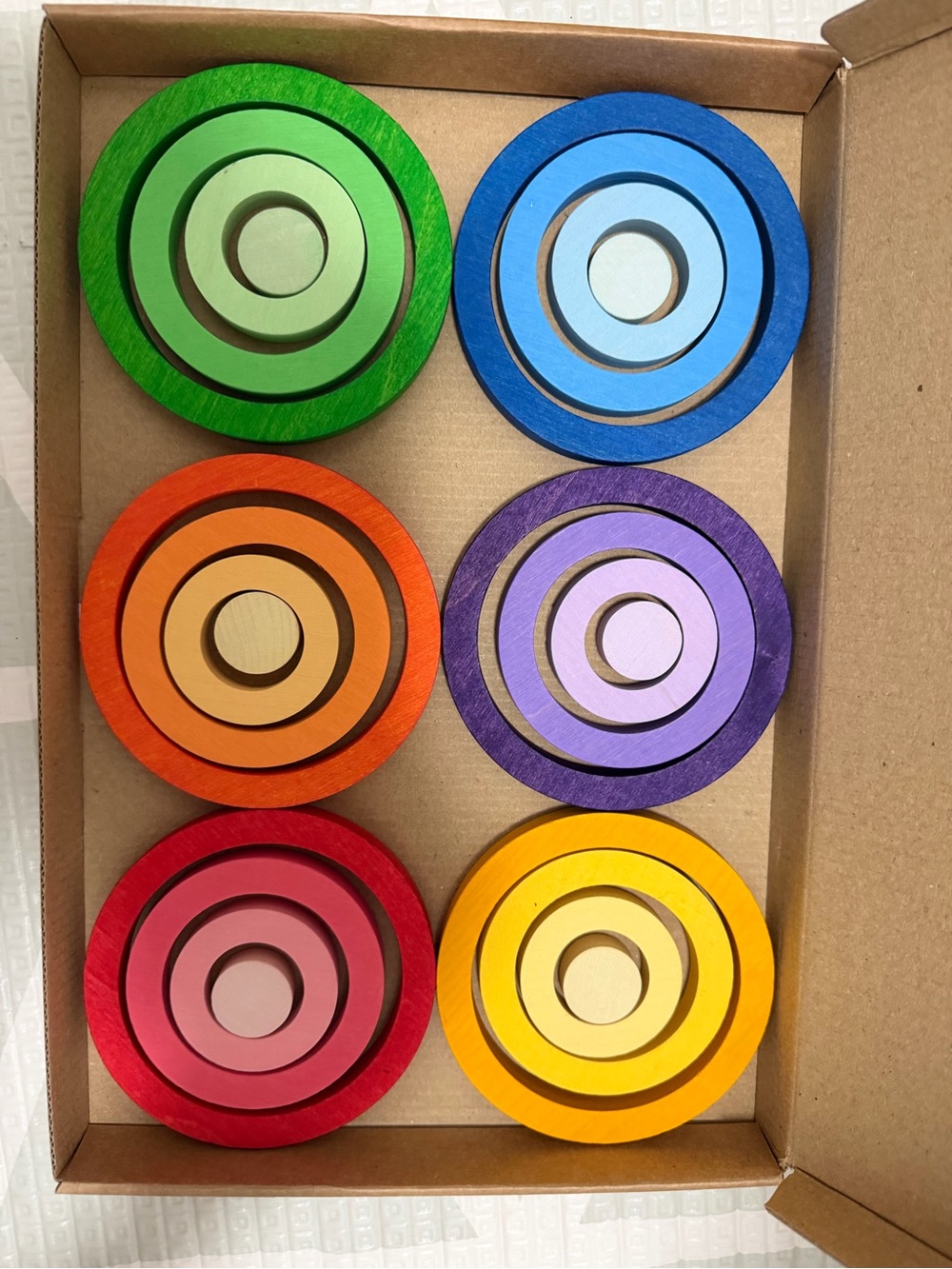 Grapat Stacking Color Rings Wooden Toy Set - Multicolor